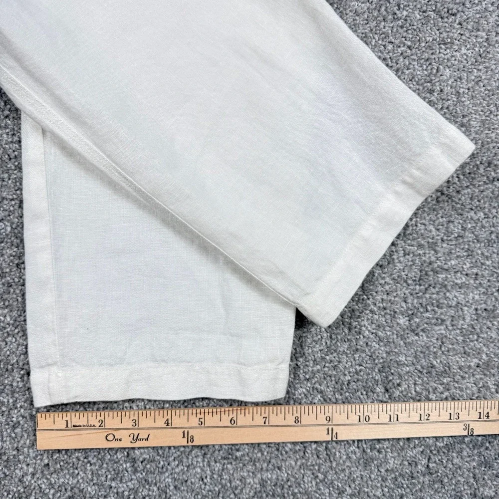 Toscano Firenze 100% Linen Drawstring Pants Men's M 34x33 Ivory Resort Beach